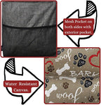 NGIL Extra Large Utility Tote Reusable Grocery Bag Oversized Collapsible for Groceries, Storage, Picnic, Beach (Puppies-black)