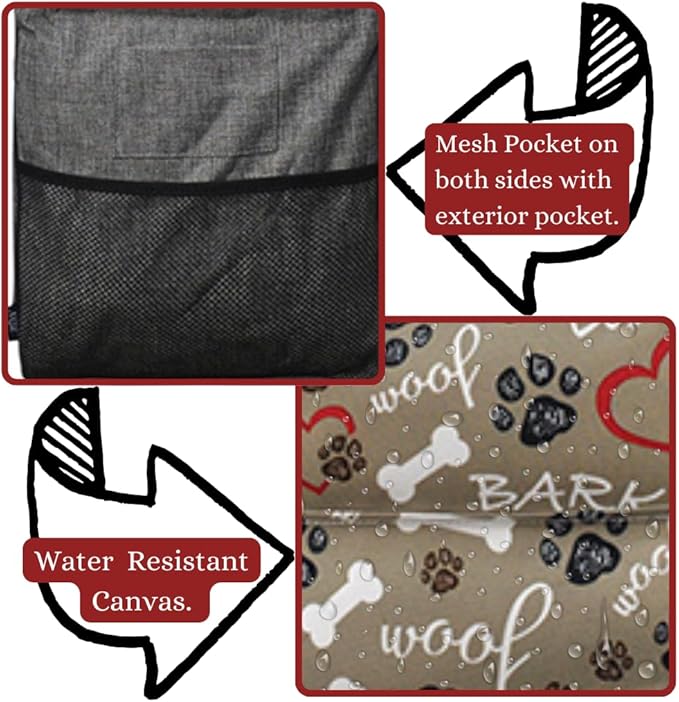 NGIL Extra Large Utility Tote Reusable Grocery Bag Oversized Collapsible for Groceries, Storage, Picnic, Beach (Puppies-black)