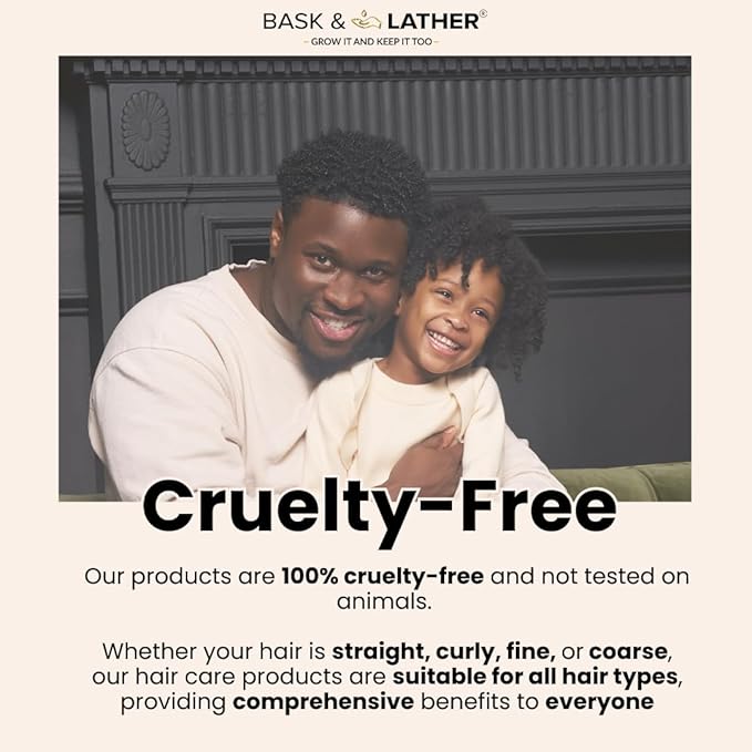 BASK & LATHER Hydrating Hair Mist, Leave-In Conditioner, Itchy Scalp Relief, Detangler, Curl Definer, Aloe Vera, Avocado Oil,
