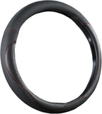 Moyishi Top Leather Steering Wheel Cover Universal Fit Soft Breathable Steering Wheel Wrap (Orange2)