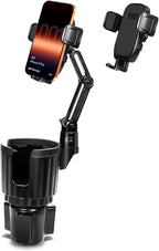 YUHENG Upgraded Cup Holder Phone Mount for Car - Permanent Screw-Fixed Base (No Wobble), Offset Space-Saving Design,Universal