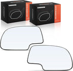A-Premium 2-PC Driver and Passenger Side Non-Heated Mirror Glass with Backing Plate Compatible with Chevrolet Silverado 1500 Classic, Tahoe, Avalanche 2500 & GMC Sierra 3500, Yukon & Cadillac Escalade