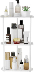 Jesginboo 3 Tier Bathroom Counter Organizer, Vanity Organizer Corner Shelf, Skincare, Makeup Countertop Organizers, Kitchen, 