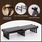 SCUNDA Wall Rack with 20 Hooks, Wooden Wall Expandable Coat Rack for Coat, Hats, Baseball Caps, Coffee Mug, Jewelry(Black)