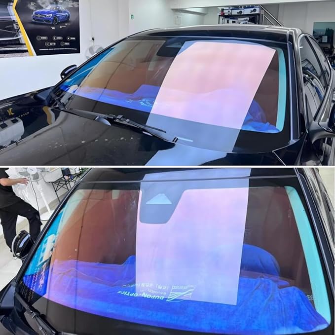 VLT 78% Sunset Orange Red Window Tint for Cars - Chameleon Auto Tints for Windshield, Ceramic Window Tint, Blue Change to Red Window Film for Automotive 39.37" x 118.11"