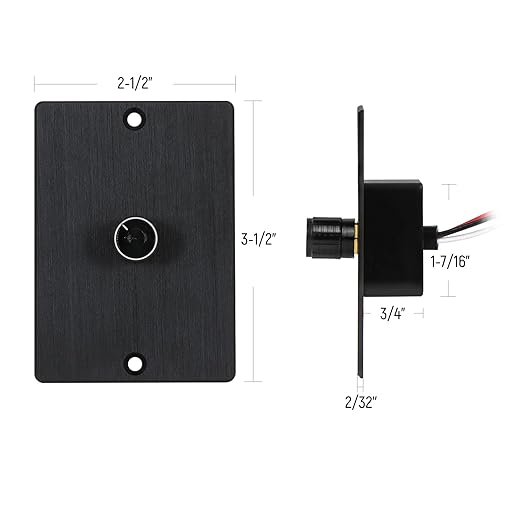 12 Volt PWM LED Dimmer Switch 15A 180W, Push On/Off, Rotary Knob Dimming,12V/24V Light Dimmer for RV Boat Truck Camper Van Trailer Light Fixture, LED Strip Lights (High Side, Black Panel)