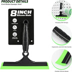 EHDIS 2PCS Flexible 8-Inch Silicone Squeegee Window Tint Tool Auto Water Blade, Shower Squeegee for Car Windshield, Glass, Tiles, and Smooth Surfaces (Green)