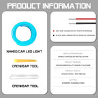 Upgrade Dynamic Flowing Car LED Trunk Light Strip, 158Inch Universal Flexible Cutting Silicone Waterproof Neon Lights Strip, 12V Interior Ambient Lighting for Cars SUVs(Ice Blue)