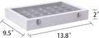 Frebeauty Velvet Jewelry Tray,35 Grid Jewelry Organizer with Clear Lid,Earring Holder Organizer Case with Clasp,Drawer Insert
