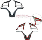 Carbon Fiber Steering Wheel Interior Decoration Cover Trim Accessories for Nissan Altima(2019-2024),for Sentra/Versa(2020-2024),for Leaf/Kicks(2018-2024),for Rogue(2017-2020),for Rogue Sport