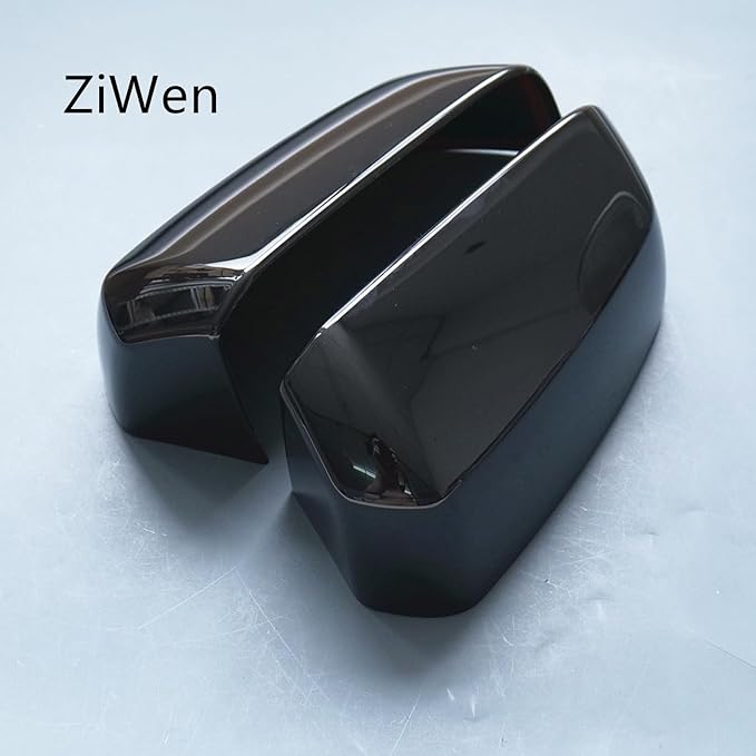 ZiWen Sport Carbon Fiber Gloss Black Door Rearview Mirror Cover Trim for Ford Ranger Everest 2024 2025 2026 (Gloss Black)