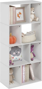 Furinno DALY Book Shelf, 8-Cube Bookshelf, Cube Storage Organizer Bookcase with Irregular Compartments, 11.7 x 23.6 x 49, for