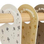 3 Sprouts Baby Closet Dividers 8-Piece Set Newborn to 2T - Double-Sided Organizer for Nursery Clothing Storage - Mushroom