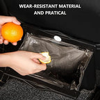 XSUPER Hanging Trash Bag with Smart LED, Magnetic Car Can, Waterproof PU Leather Garbage Can, Multipurpose Garbage Bag for Back Seat with 15 Disposable Bags, Black