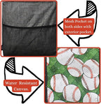 NGIL Extra Large Utility Tote Reusable Grocery Bag Oversized Collapsible for Groceries, Storage, Picnic, Beach (Baseball Field- Black)