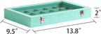 Frebeauty Velvet Jewelry Tray,24 Grid Jewelry Organizer with Clear Lid,Earring Holder Organizer with Clasp,Drawer Insert Ring