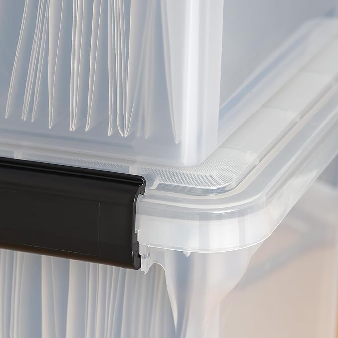 IRIS USA File Box WeatherPro File Organizer Plastic File Box for Letter/Legal File, Water Resistant Document Box, Durable Lid
