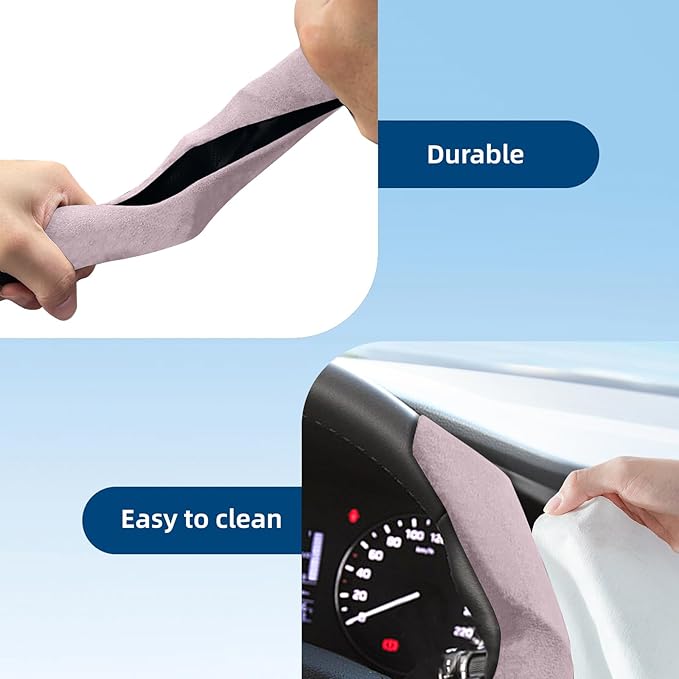 Suede Steering Wheel Cover with Anti-Slip Lining and Segmented Design 2pcs Universal Steering Wheel Protector for Men and Wom