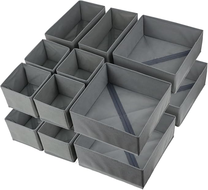 Fordonral 16 Pack Drawer Organizer Clothes, Foldable Fabric Dresser Organizer Closet Organizers and Storage Box for Underwear