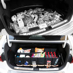 Tianle Car Trunk Organizer - Collapsible Trunk Organizer & Lid Foldable Cover Aluminium Alloy Handle Reflective Strip for