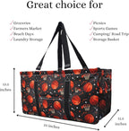 NGIL Extra Large Utility Tote Reusable Grocery Bag Oversized Collapsible for Groceries, Storage, Picnic, Beach (Basketball Pro-Black)