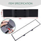 14" Wide Angle Rearview Mirror, Anti-Glare Clear Tint, Clip-on Flat Interior Mirror for Car SUV Truck – Universal Fit with Adjustable Clamps, Lightweight Design (Not Panoramic)