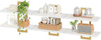HOOBRO Floating Shelves, 15 Inch Wall Shelf Set of 3, Wall Mounted Storage Shelves 2-Tier, Hanging Bathroom Shelves, for Livi