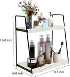 Dorhors 2 Tier Bathroom Counter Organizer Storage,Vanity Organizer for Bathroom Counter,Wood Standing Rack for Kitchen(Rustic
