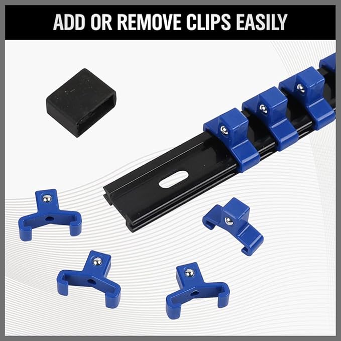 SWANLAKE 9-Piece Premium Socket Holder Organizer Set, 1/4-Inch x 48 Clips, 3/8-Inch x 45 Clips, 1/2-Inch x 36 Clips, Premium 