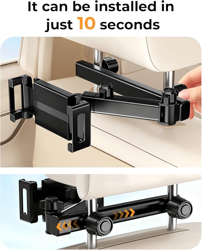 Tablet Holder for Car, Extendable & Pivoting Headrest Mount to Keep Kids Engaged – Road Trip Essential for 5.5-11" Devices (1 Pack)