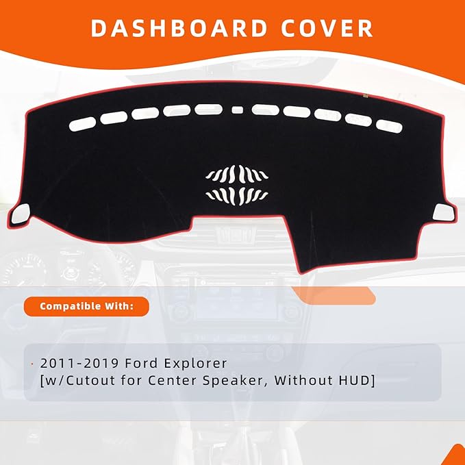 KEYOOG Dashboard Cover Dash Mat Fit for Fo-rd Explorer 2019-2011 (Without HUD Models), Car Dash Board Mat Anti-Glare Carpet, 