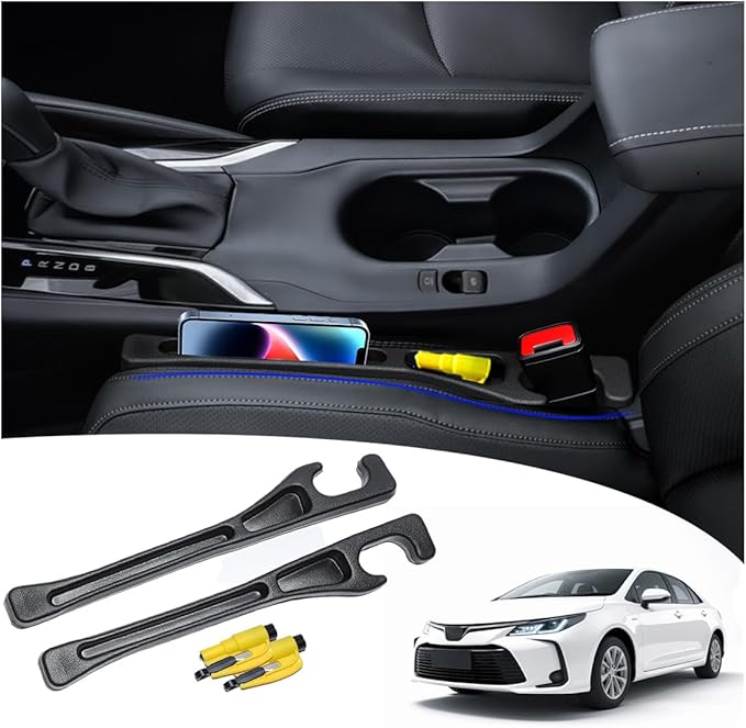 【Compatible with Toyota Corolla】 Seat Gap Filler,No Drop Seat Guard Compatible with Toyota Corolla,Drop Seat Guards for Cars(2Pcs),Emergency Keychain Car Escape Tool(2Pcs)