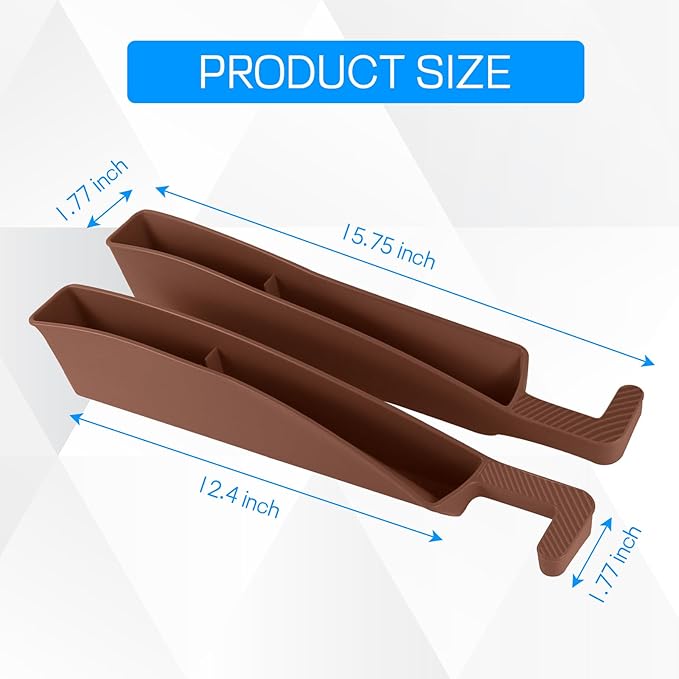 2PCS Car Seat Gap Filler Organizer, Car Seat Organizer, Multifunctional Seat Gap Storage Box for Phone Key, Fill The Gap & Stop Things from Dropping, Universal for Most Vehicles (Dark Brown)