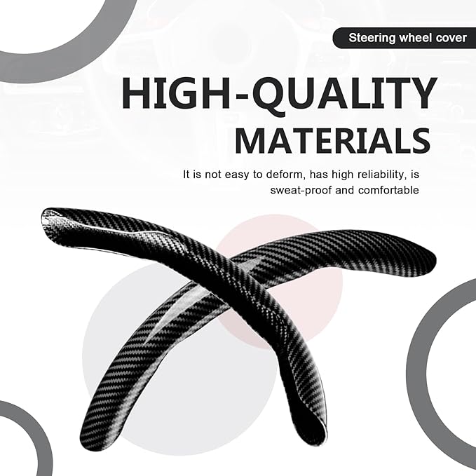 3pcs Universal Carbon Fiber Steering Wheel Cover - Anti-Slip & Segmented Design, Universal 99% Durable Steering Wheel Protect