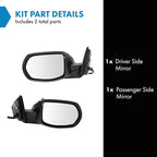 TRQ Driver & Passenger Side Power Mirror Set Textured Black Manual Fold Compatible with 2017-2022 Honda CR-V HO1320316 HO1320