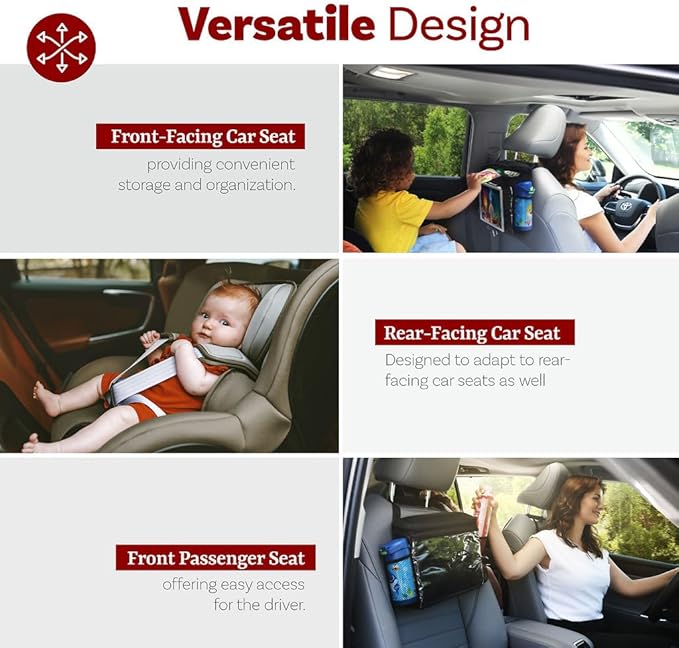 lebogner Insulated Car Seat Back Organizer + iPad And Tablet Holder, Auto Driver Or Passenger Accessories Organizer, Vehicle Front Seat Caddy, Personal Travel Cooler Storage Bag For Adults & Kids
