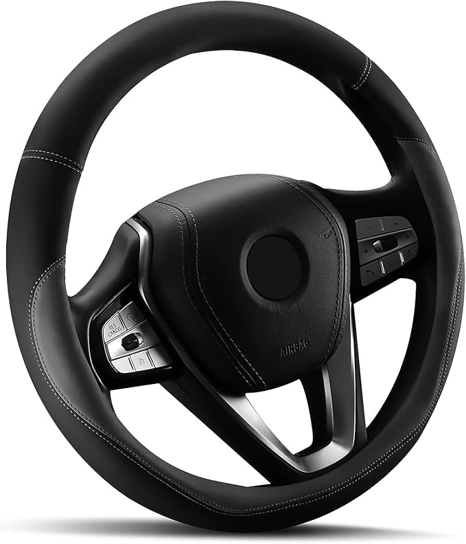 HOTOR Car Steering Wheel Cover - Universal Car Accessory for Diverse Cars, Durable Leather Cover with Anti-Slip Lining, for S