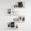 NEXHOME PRO Floating Shelves for Wall Set of 4,24 Inches Picture Ledge Shelf, Kids Bookshelf Wall Mounted for Living Room Bed