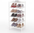 Smiry Small Bamboo Shoe Rack 6-Tier, Stackable Wooden Shoe Organizer for Entryway & Closet, Free Standing Wood Shoe Storage S