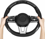 KAFEEK Wood Grain Steering Wheel Cover Microfiber Leather Universal 14 1/2-15 inch, Car Steering Wheel Cover Men Women, Comfo