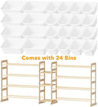 SpaceAid Large Toy Storage Organizer with 24 Bins and 3 Shelves, Toy Organizers Storage Bookshelf, Kids Bin Shelf Box Bookcas