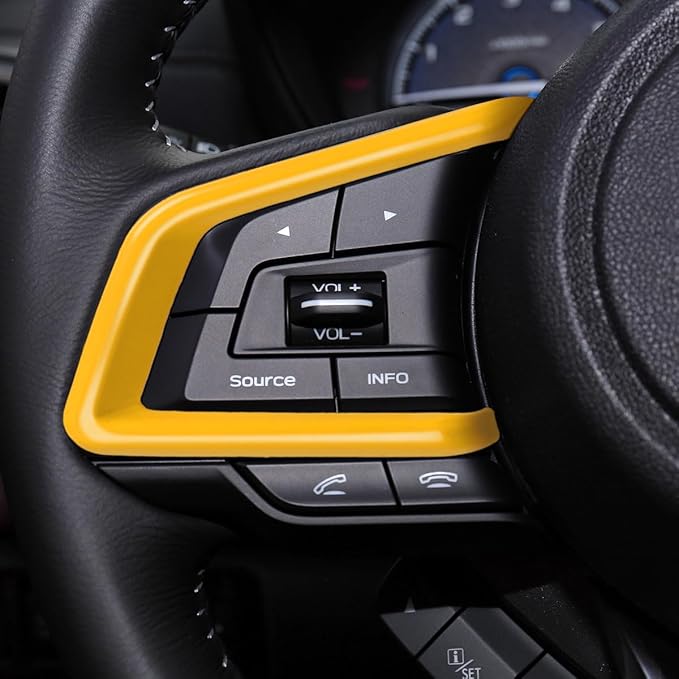 Auovo Center Console Steering Wheel Cover Trims for Subaru Crosstreck Outback Legacy Accessories 2018-2026 for Subaru Impreza 2017-2026/19-26 Forester/Ascent 2018-2026 (Yellow)