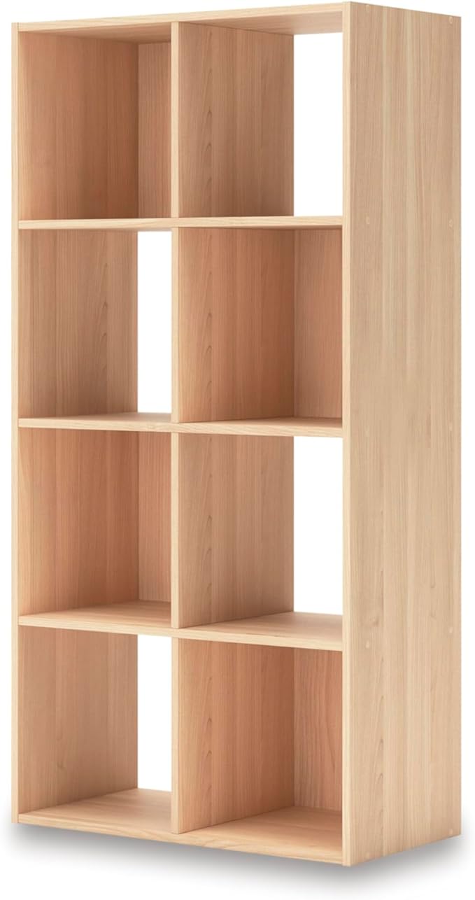Signature Design by Ashley Piperton Contemporary 4-Tier Floor Standing 8 Cube Organizer, Wood, Works with 10.5" W x 10.5" D x