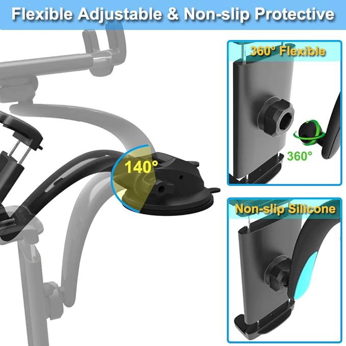 Tablet Mount Car Dashboard Holder for 4-13" iPad Phone, Truck Dash Holder with Strong Suction Cup for for iPad Pro 12.9 10.5 9.7, iPad Air Mini, Samsung Galaxy Tab, Kindle Fire HD, iPhone