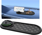 Multifunctional Car Anti-Slip Pad, 3 in 1 Rotatable Non-Slip Vehicle Dashboard Mat with Phone Holder & Temporary Parking Numb