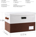 PRANDOM Foldable Storage Bins with Lids [3-Pack] Fabric Collapsible Storage Boxes Baskets Cubes Containers with Handles for C