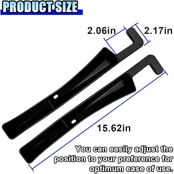 2PCS Car Seat Gap Filler Organizer, No-Drop Seat Gap Storage Box Inserts with Phone Holder, Storage Plug Stopper Fill Gap Between Seat and Console, Universal Car Accessories for SUV Truck (Black)