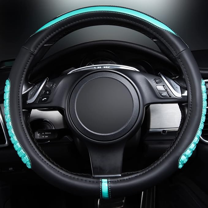Flying Banner car Steering Wheel Cover Gel Massage Velvet Cool Warm Universal Size 15 inches SUV Truck Anti Slip Odorless Sum