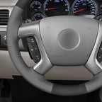MEWANT Hand Stitch Steering Wheel Cover for Chevy Silverado 1500 2500 Suburban Tahoe Athsuede Real Leather Steering Wrap