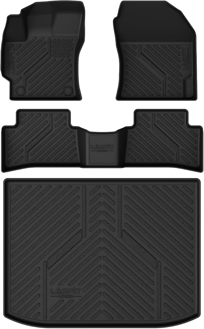 LASFIT Floor Mats & Cargo Mat for Toyota Corolla Hatchback 2019-2026, TPE All Weather Protection Rubber Car Liners Custom Fit for Corolla Hatchback Accessories 1st & 2nd Row & Trunk Mats, Black